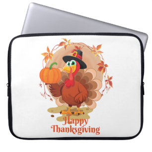 Happy Thanksgiving Typography  Laptop Sleeve