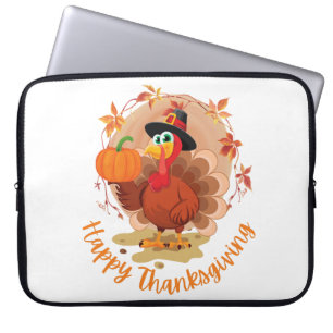 Happy Thanksgiving Typography  Laptop Sleeve