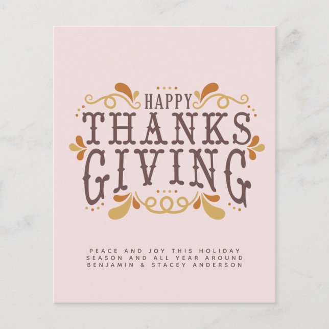 Happy Thanksgiving Typography Year in Review (Front)