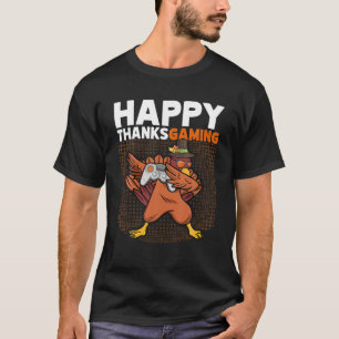 Happy Thanksgiving Video Game Dabbing Turkey Pilgr T-Shirt