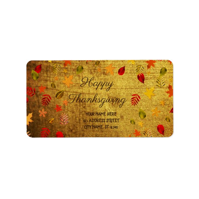 Happy Thanksgiving Vintage-Look,personalized Label (Front)