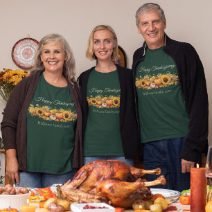 Happy Thanksgiving Vintage Pumpkins Custom Family T-Shirt
