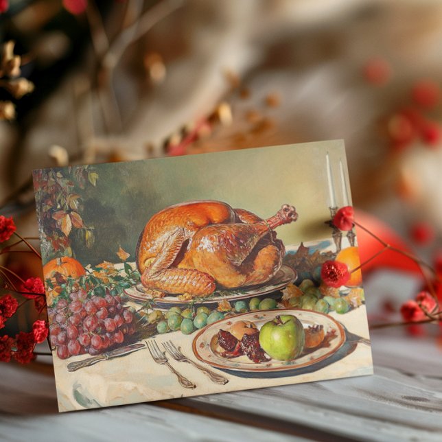 Happy Thanksgiving Vintage Turkey DInner Postcard (Creator Uploaded)