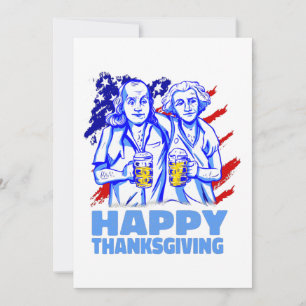 happy thanksgiving washington franklin patriotic invitation