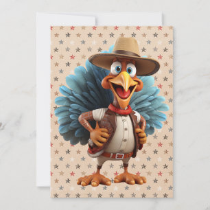 Happy Thanksgiving Western Turkey Card