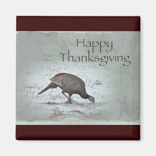 Happy Thanksgiving Wild Turkey Magnet
