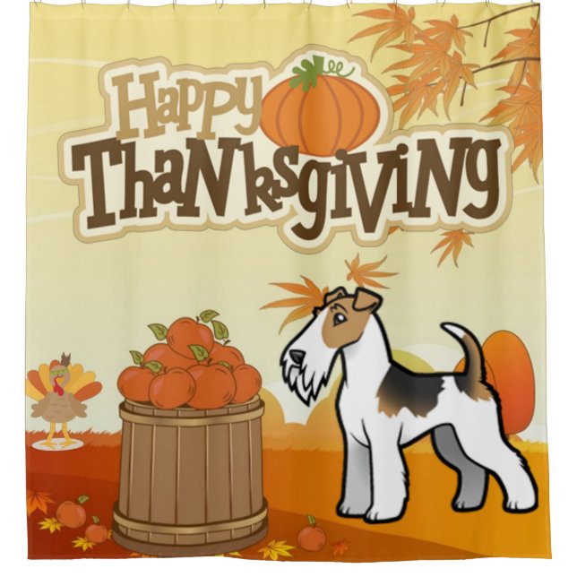 Happy Thanksgiving Wire Fox Terrier (Front)