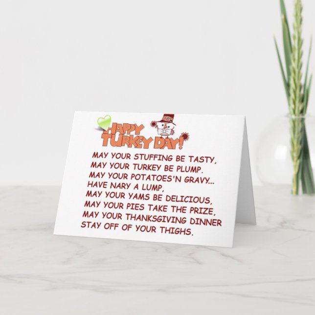 HAPPY "THANKSGIVING" WITH A BIT OF A JOKE! HOLIDAY CARD (Front)