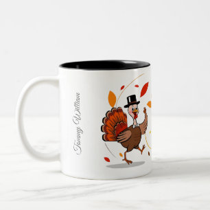Happy Thanksgiving With Gratitude Quotes  Two-Tone Coffee Mug