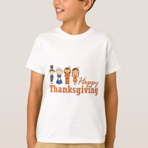 Happy Thanksgiving with Pilgrim Native American T-Shirt