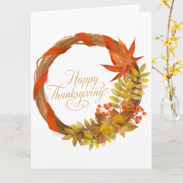  HAPPY THANKSGIVING WORTH CARD (Yellow Flower)