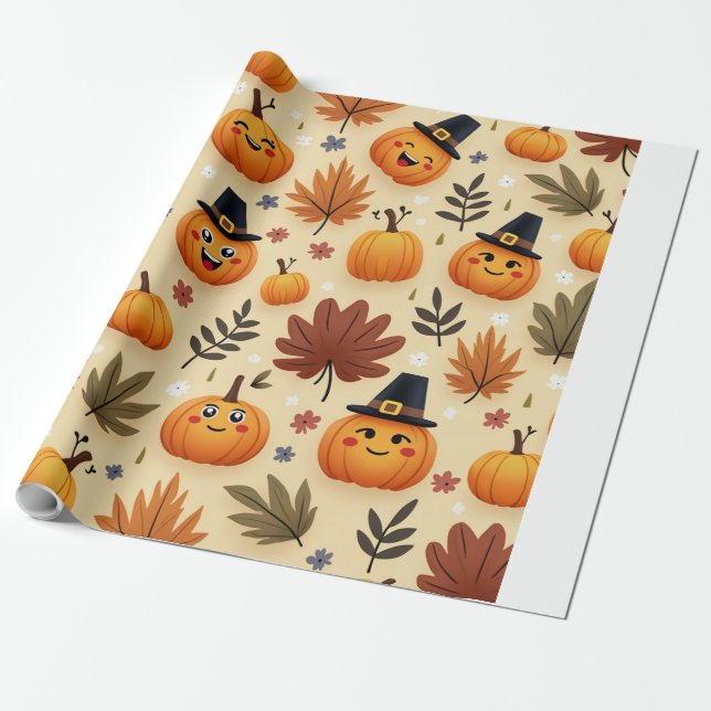 Happy Thanksgiving Wrapping Paper (Unrolled)