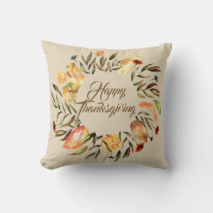 Happy Thanksgiving Wreath Pillow