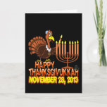 Happy Thanksgivukkah Hanukkah Thanksgiving Cards<br><div class="desc">It's the very funny 'Happy Thanksgivukkah' greeting card. That's right... this year, for the only time in our lives, Hanukkah falls on Thanksgiving! This classic card commemorates this rare occurrence with a funny cartoon turkey lighting the Menorah. A festive orange and brown fall theme includes the words , "Happy Thanksgivukkah",...</div>