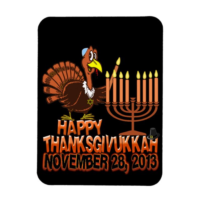 Happy Thanksgivukkah Thankgiving Hanukkah Magnet (Vertical)