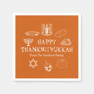 Happy Thanksgivukkah Thanksgiving Hanukkah paper Napkin