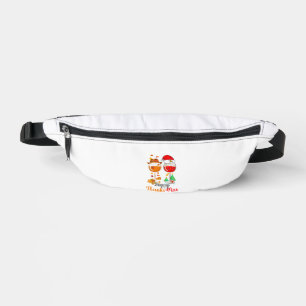 Happy Thanksmas Wine Thanksgiving Christmas Long S Fanny Pack
