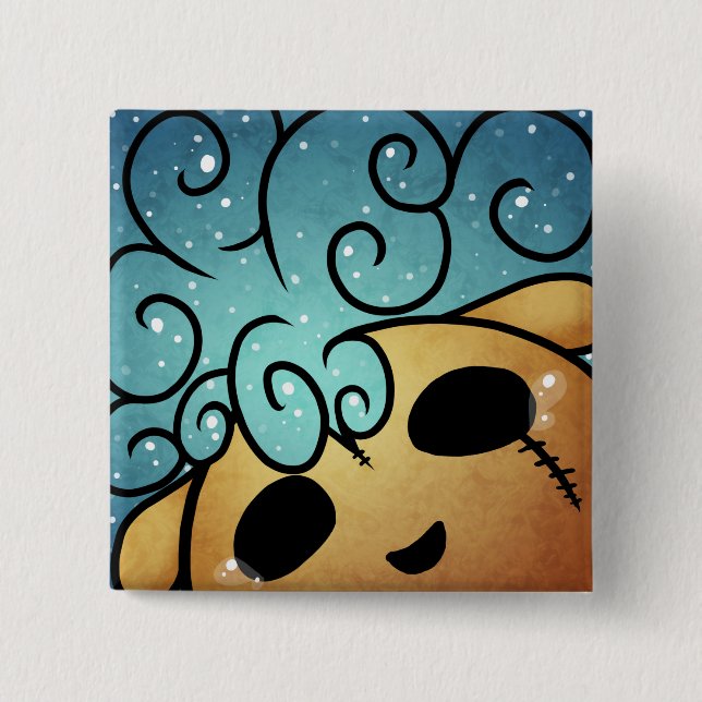 Happy Thoughts 2 Inch Square Button (Front)