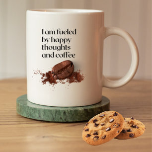 Happy Thoughts Coffee Bean Quote Mug
