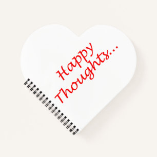 "Happy Thoughts" heart-shaped spiral notebook
