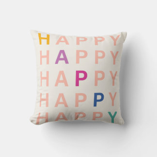 Happy Throw Pillow