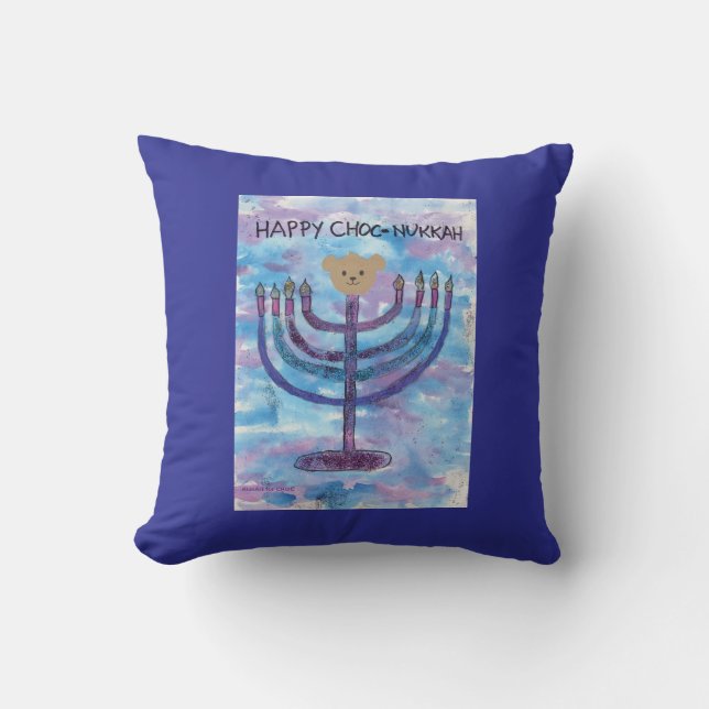 Happy  throw pillow (Front)