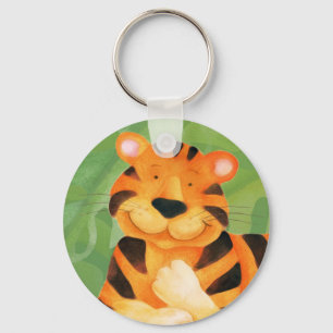 Happy tiger keychain/keyring keychain
