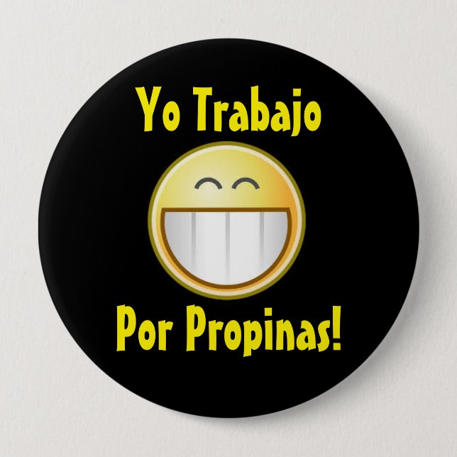 Happy Tip Button ( Spanish ) (Front)