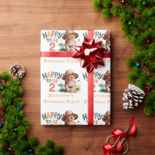 Happy To Be 2 Lion Cub Birthday Party  Wrapping Paper