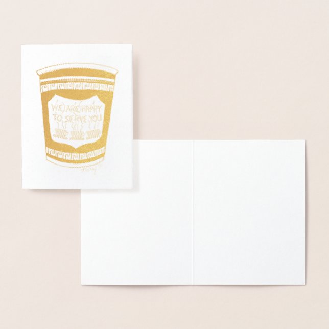 Happy to Serve You NYC Greek Diner Coffee Cup Foil Card (Display)