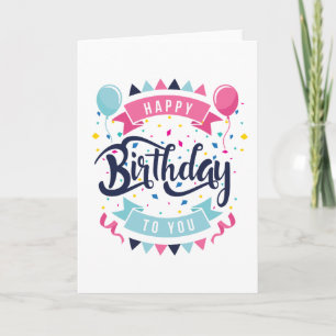 Happy to you confetti and bunting card