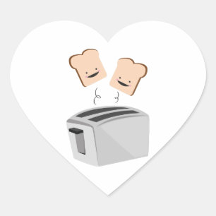 Happy Toaster Heart Sticker