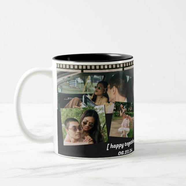 Happy Together - Mug photo personnalisée avec 3 ph (Gauche)