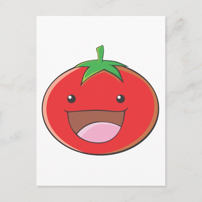 Happy Tomato Smiling Postcard (Front)