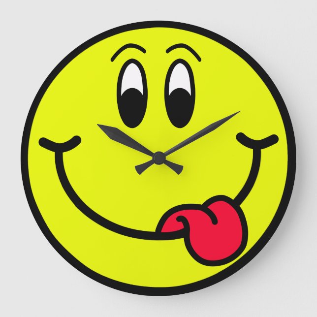 Happy Tongue Our Smiling Face Wall Clock (Front)