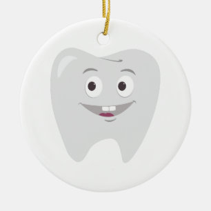 Happy Tooth Ceramic Ornament