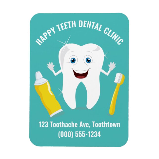 Happy Tooth custom text magnet (Vertical)