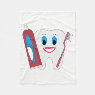 Happy Tooth Fleece Blanket