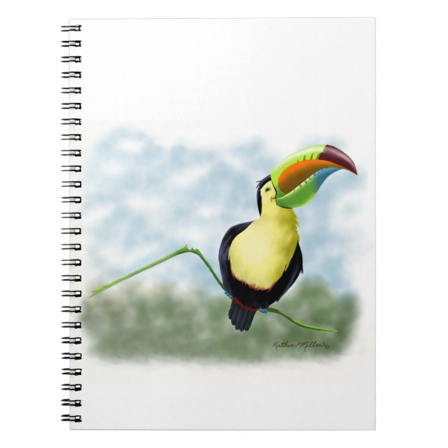 Happy Toucan Cartoon Notebook (Front)
