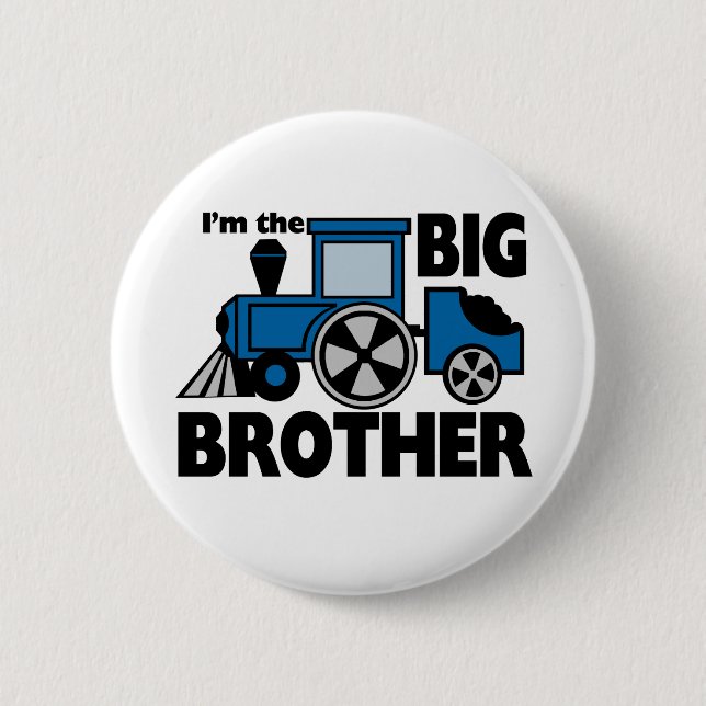 Happy Tracks Big Brother 2 Inch Round Button (Front)