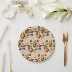 Happy Trails Camping Hiking Outdoors Trail Mix Paper Plate