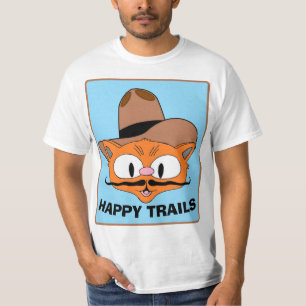 HAPPY TRAILS Cartoon Moustache Cat Senor Gato T-S T-Shirt