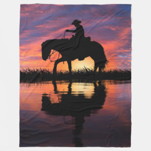 HAPPY TRAILS COWBOY  FLEECE BLANKET