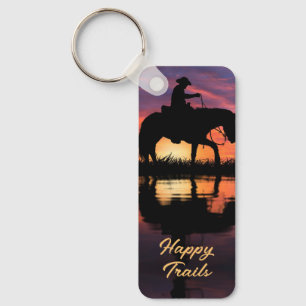 HAPPY TRAILS COWBOY  KEYCHAIN