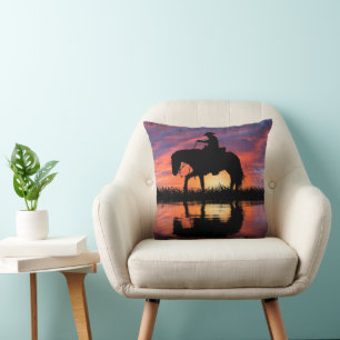 HAPPY TRAILS COWBOY THROW PILLOW