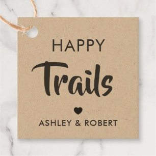 Happy Trails Gift Tag, Nut & Trail Mix Tag, Kraft Favour Tags