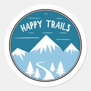 Happy Trails Hiking Classic Round Sticker