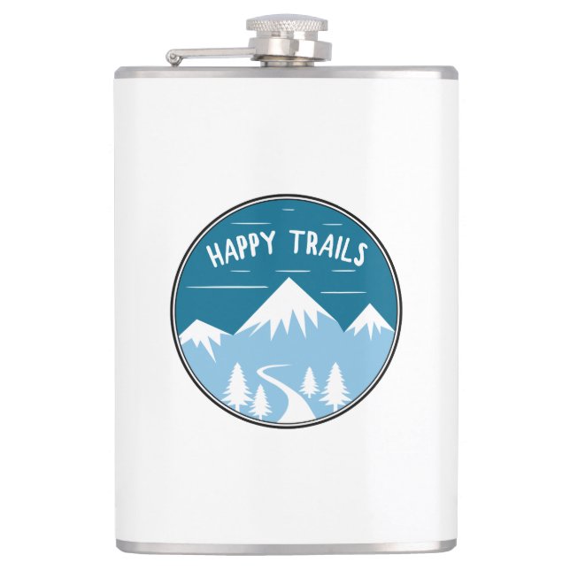 Happy Trails Hiking Hip Flask (Front)