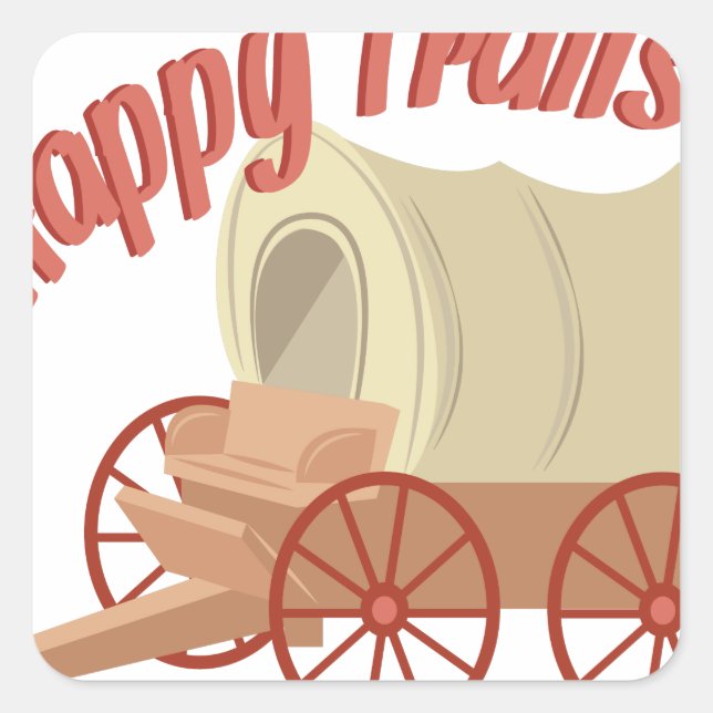 Happy Trails Square Sticker (Front)