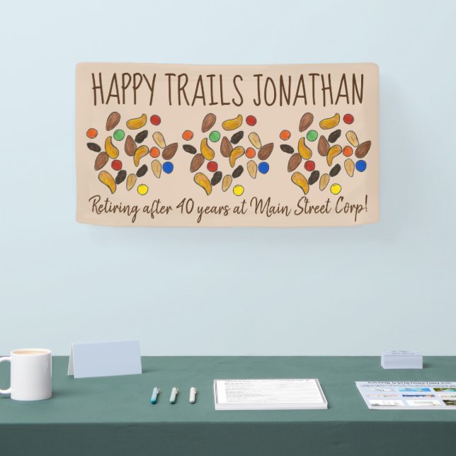 Happy Trails Trail Mix Goodbye Retirement Party Banner (Tradeshow)